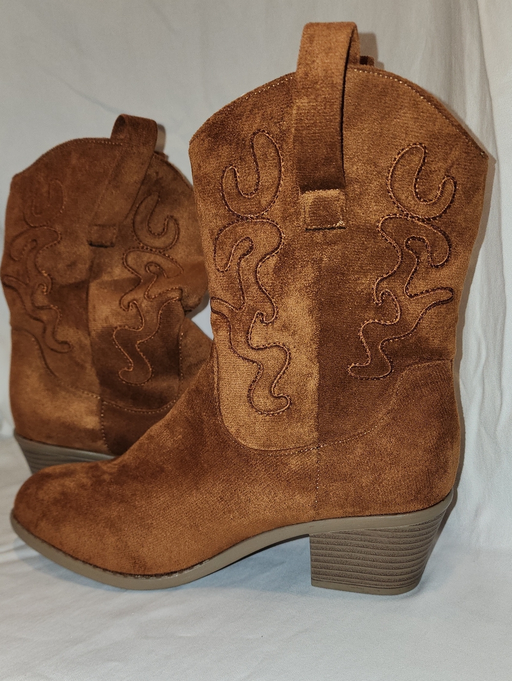 Women's Brown Suede Western Ankle Boots